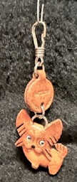 Leather papiillon key chain fob